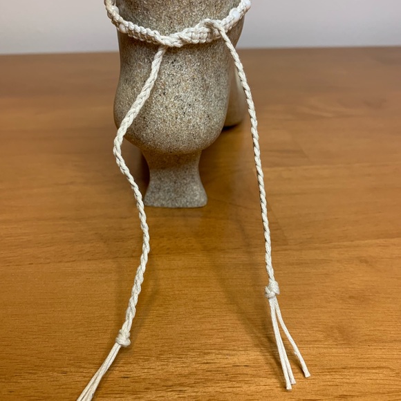 Cowrie Shell, Macrame & Toe Ring Anklet Natural - Picture 5 of 5